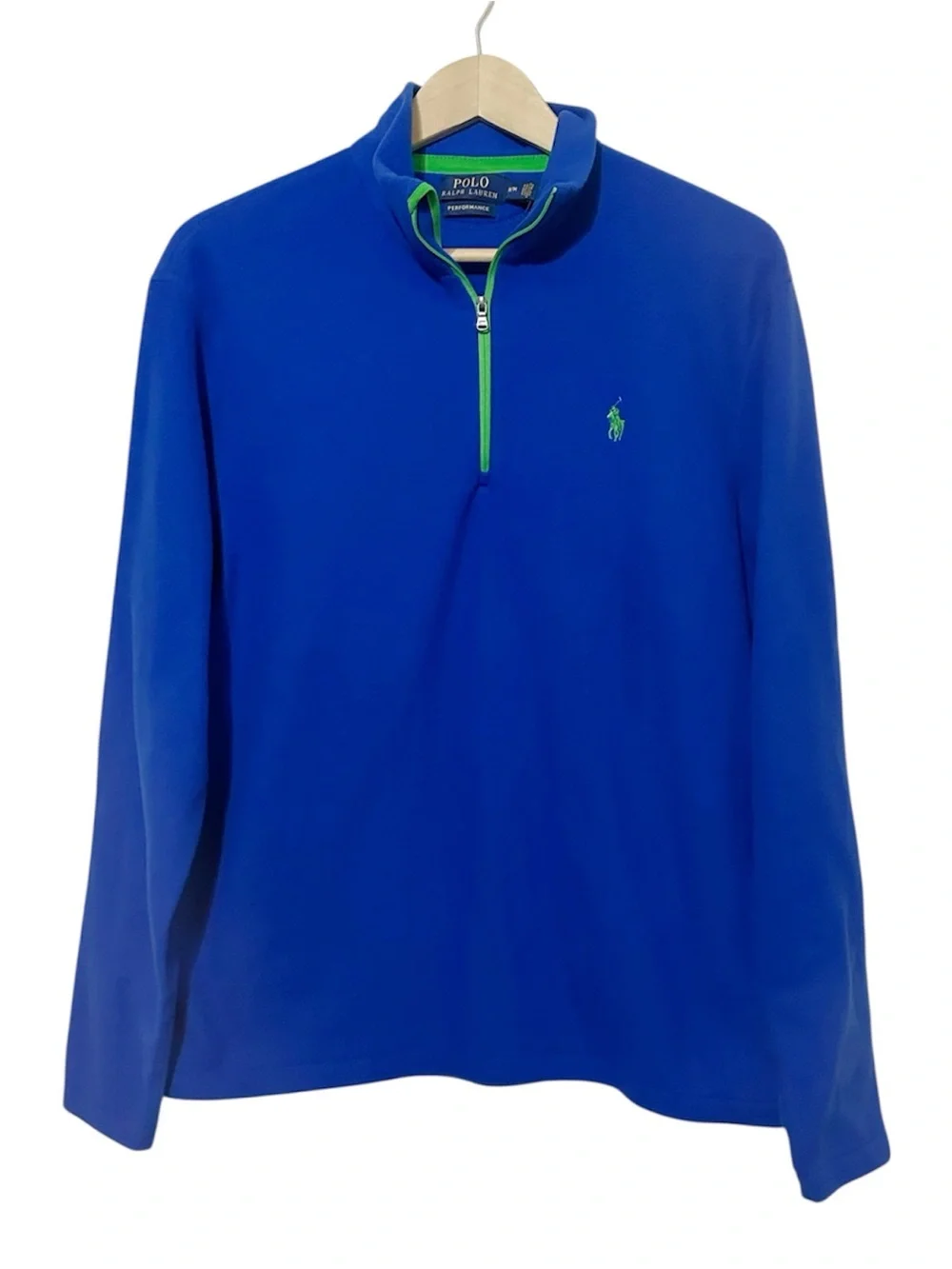 Polo Ralph Lauren Performance 1/4 Zip Fleece Pullover Royal Blue Medium NWOT